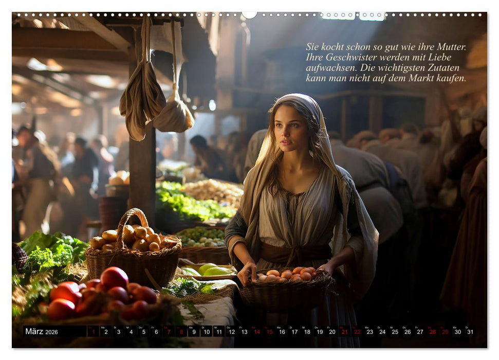 Mittelalter Lebensgeschichten (CALVENDO Premium Wandkalender 2026)