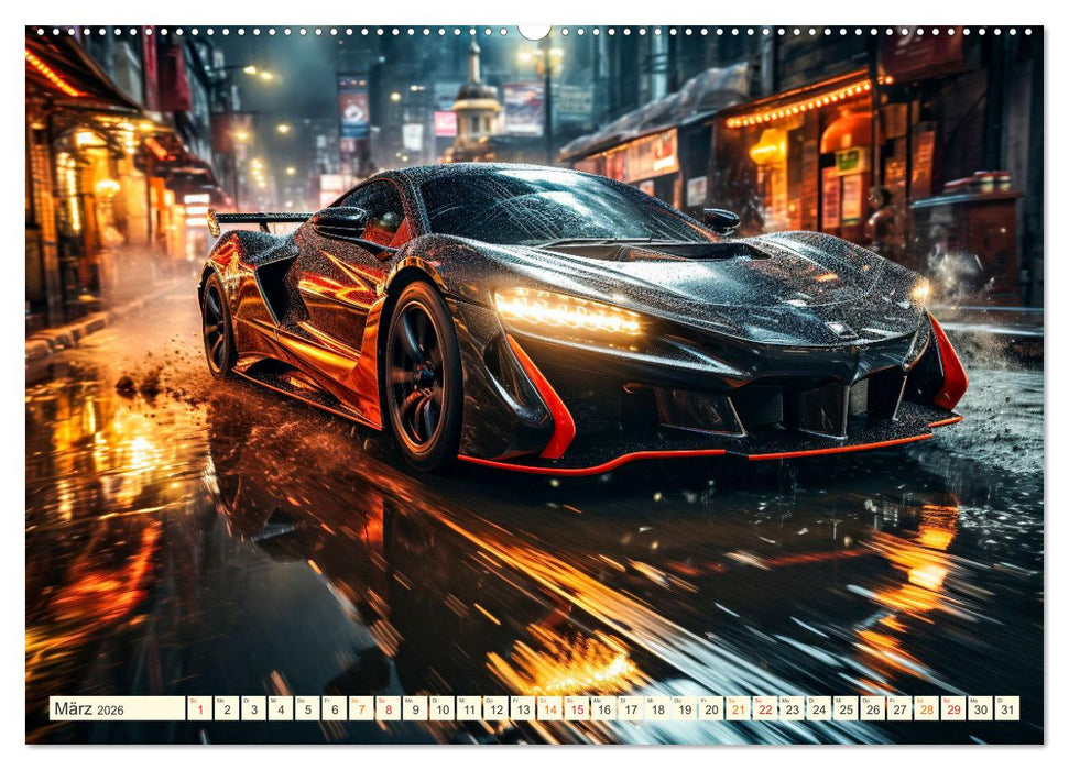 Sportwagen Fantasien (CALVENDO Premium Wandkalender 2026)