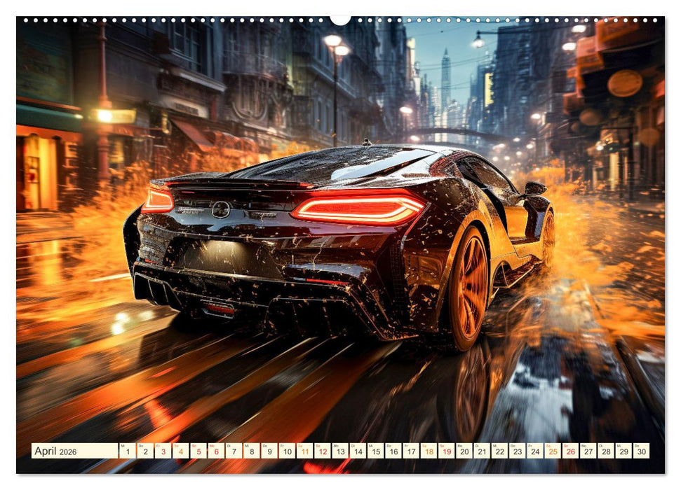 Sportwagen Fantasien (CALVENDO Premium Wandkalender 2026)