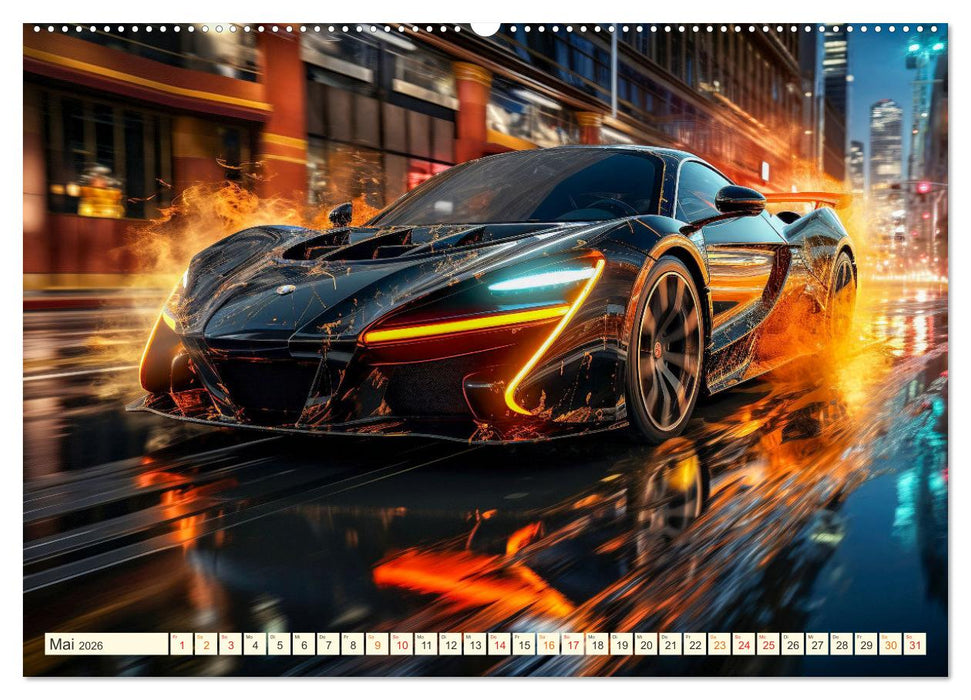 Sportwagen Fantasien (CALVENDO Premium Wandkalender 2026)