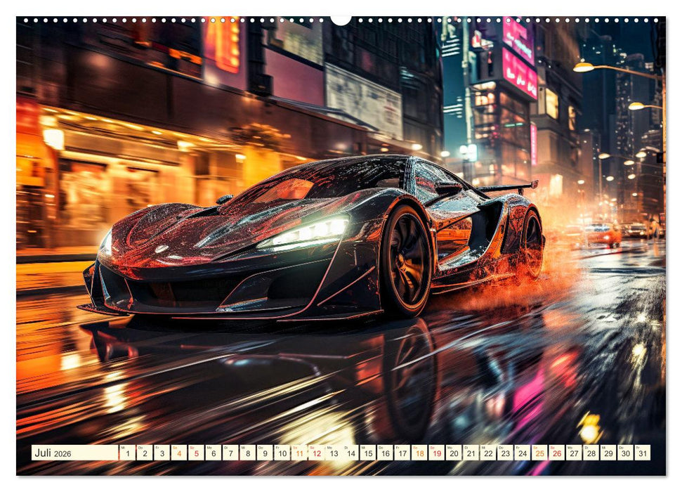 Sportwagen Fantasien (CALVENDO Premium Wandkalender 2026)