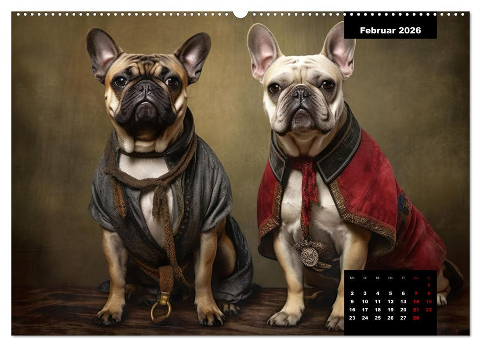 Französische Bulldogge KI Digiart (CALVENDO Premium Wandkalender 2026)
