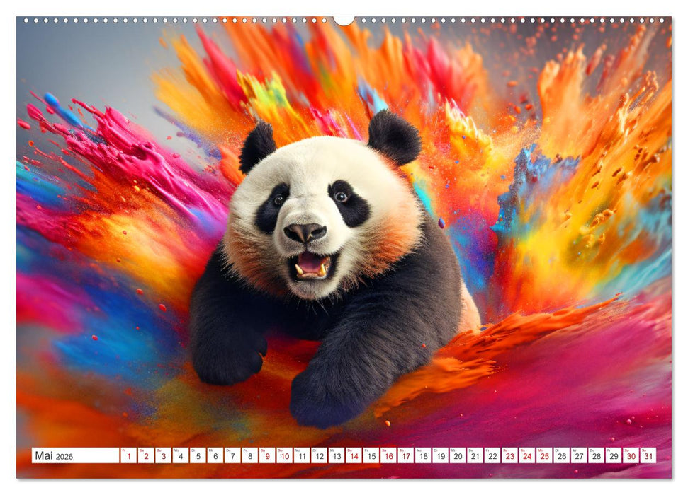 Farbsplash in der Tierwelt (CALVENDO Premium Wandkalender 2026)