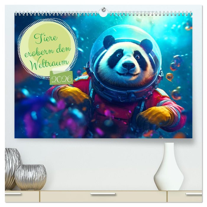 Tiere erobern den Weltraum (CALVENDO Premium Wandkalender 2026)