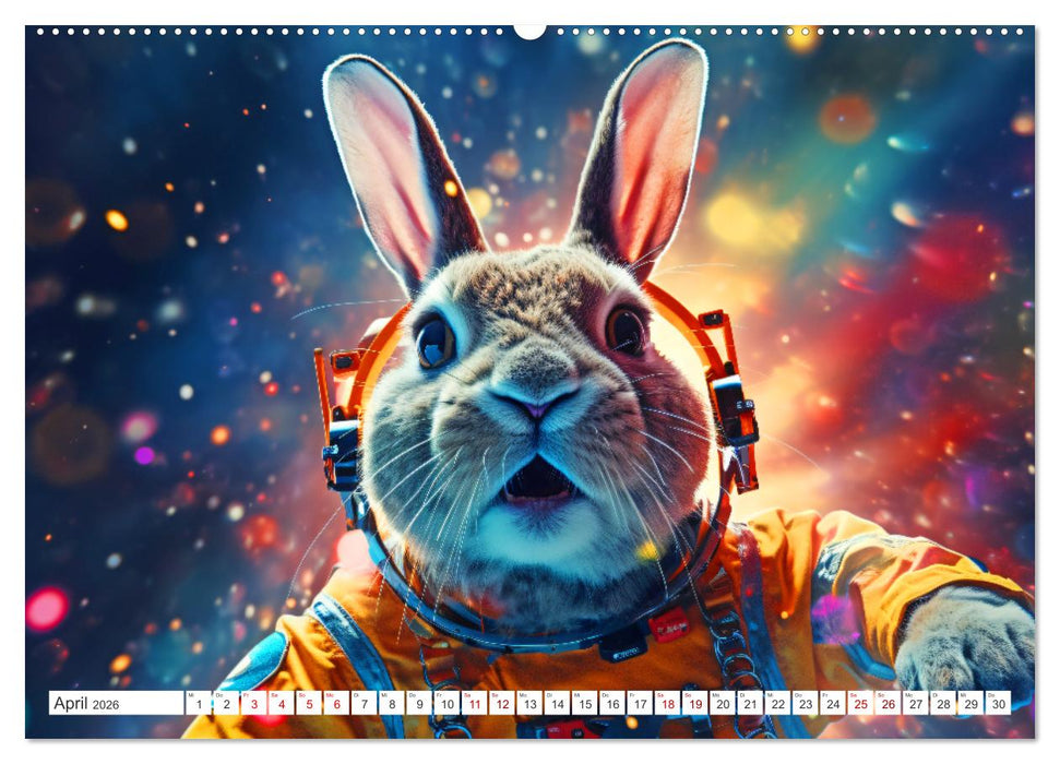 Tiere erobern den Weltraum (CALVENDO Premium Wandkalender 2026)