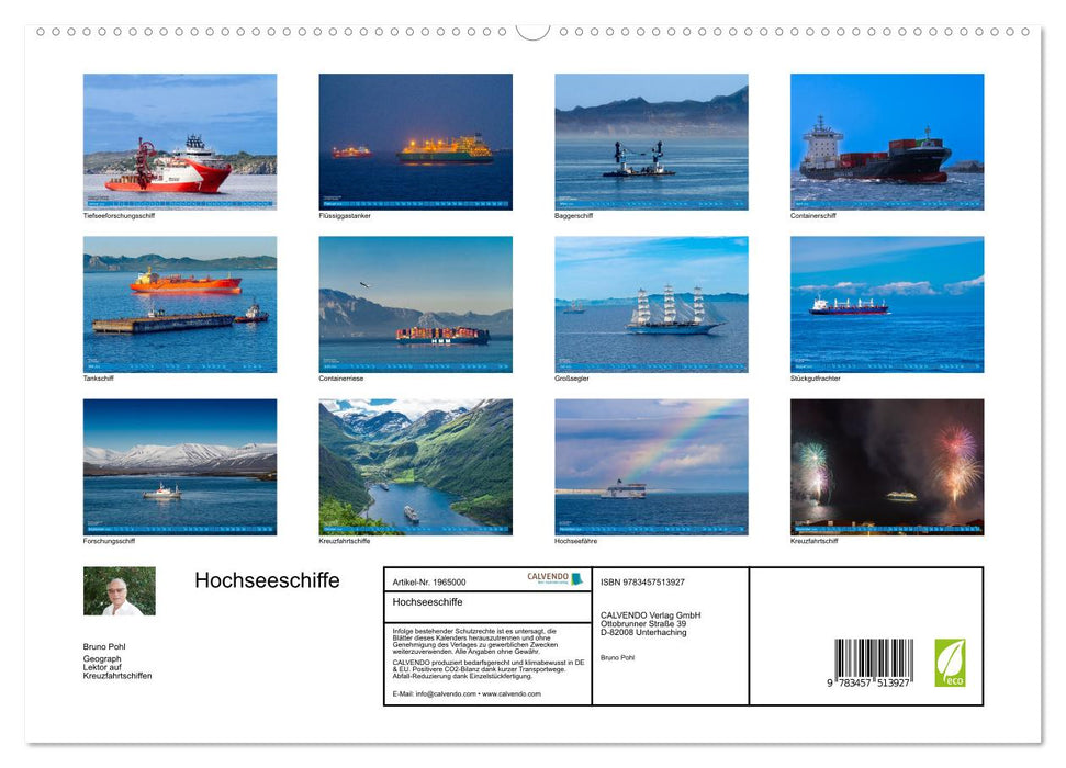 Hochseeschiffe (CALVENDO Premium Wandkalender 2026)