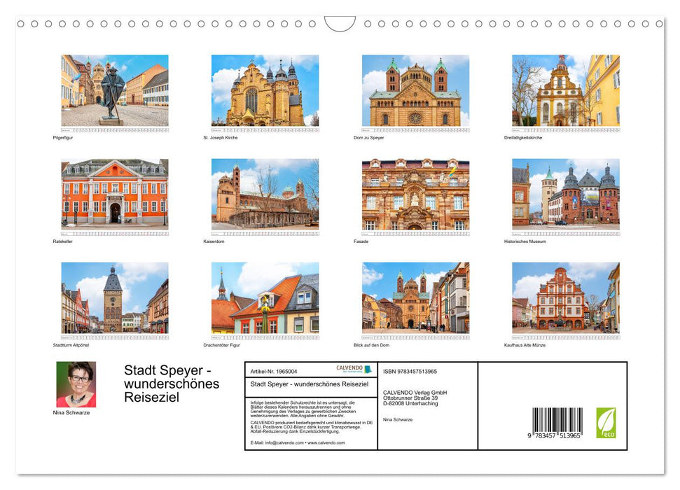 Stadt Speyer - wunderschönes Reiseziel (CALVENDO Wandkalender 2026)