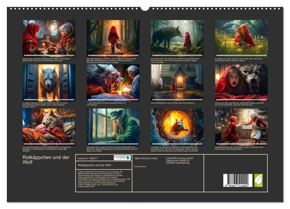 Rotkäppchen und der Wolf (CALVENDO Premium Wandkalender 2026)