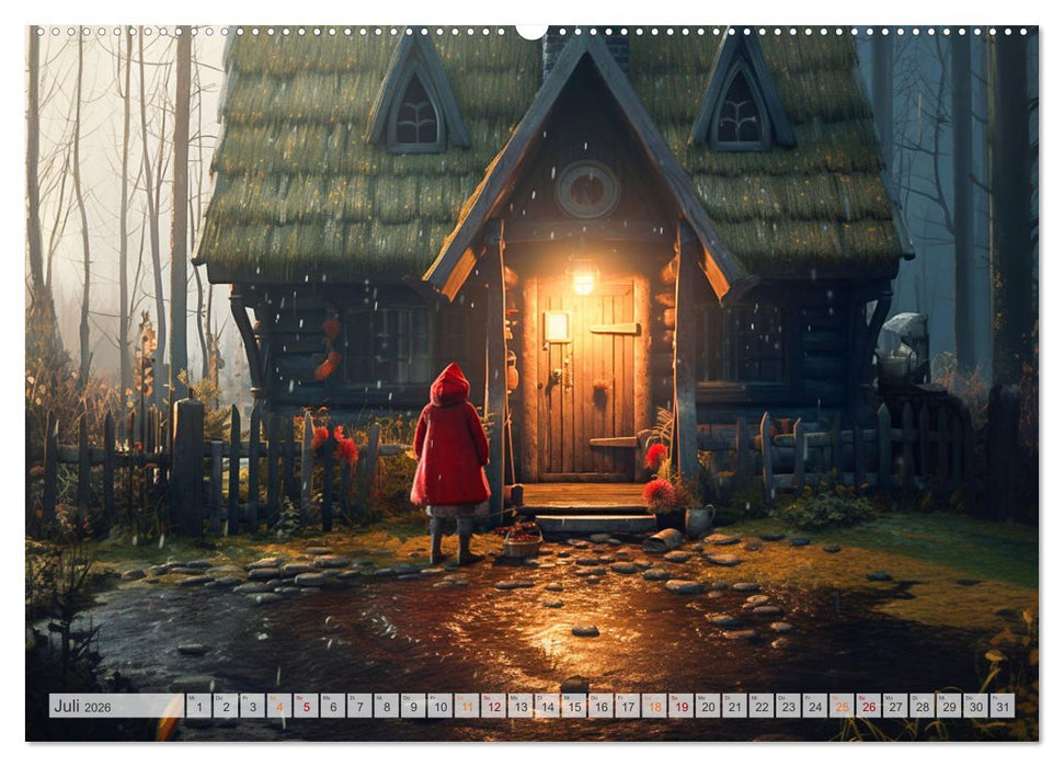 Rotkäppchen und der Wolf (CALVENDO Premium Wandkalender 2026)
