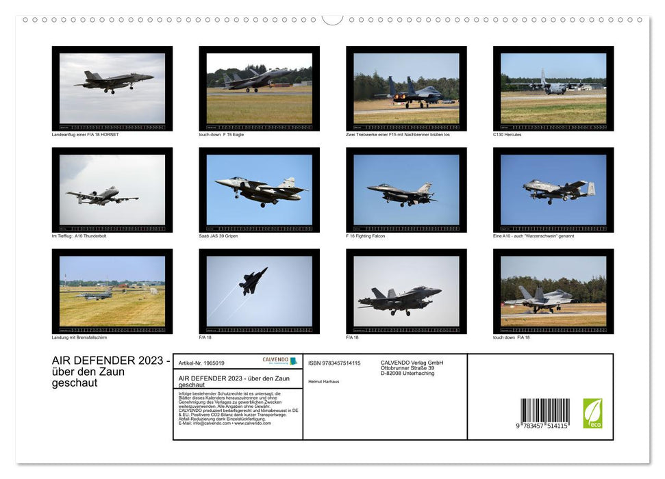 AIR DEFENDER 2023 - über den Zaun geschaut (CALVENDO Premium Wandkalender 2026)