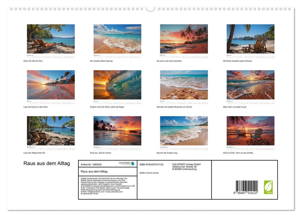 Raus aus dem Alltag (CALVENDO Premium Wandkalender 2026)