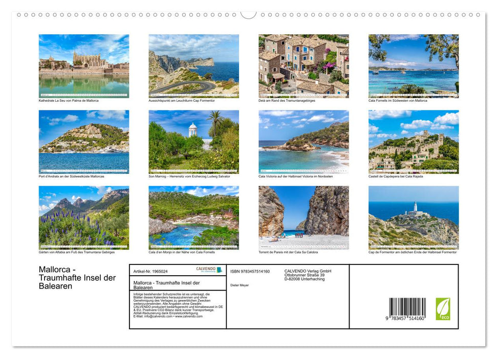 Mallorca - Traumhafte Insel der Balearen (CALVENDO Premium Wandkalender 2026)