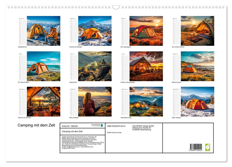 Camping mit dem Zelt (CALVENDO Wandkalender 2026)