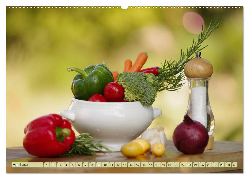 Natürlich Vegan - frische gesunde Köstlichkeiten (CALVENDO Premium Wandkalender 2026)