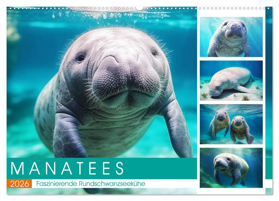 Manatees. Faszinierende Rundschwanzseekühe (CALVENDO Wandkalender 2026)