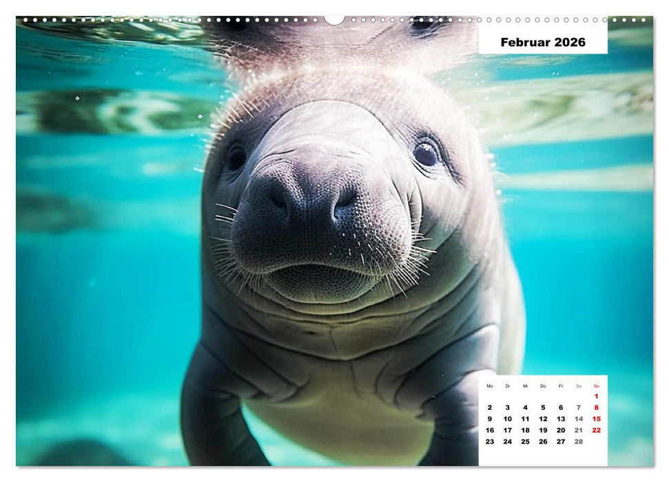Manatees. Faszinierende Rundschwanzseekühe (CALVENDO Wandkalender 2026)