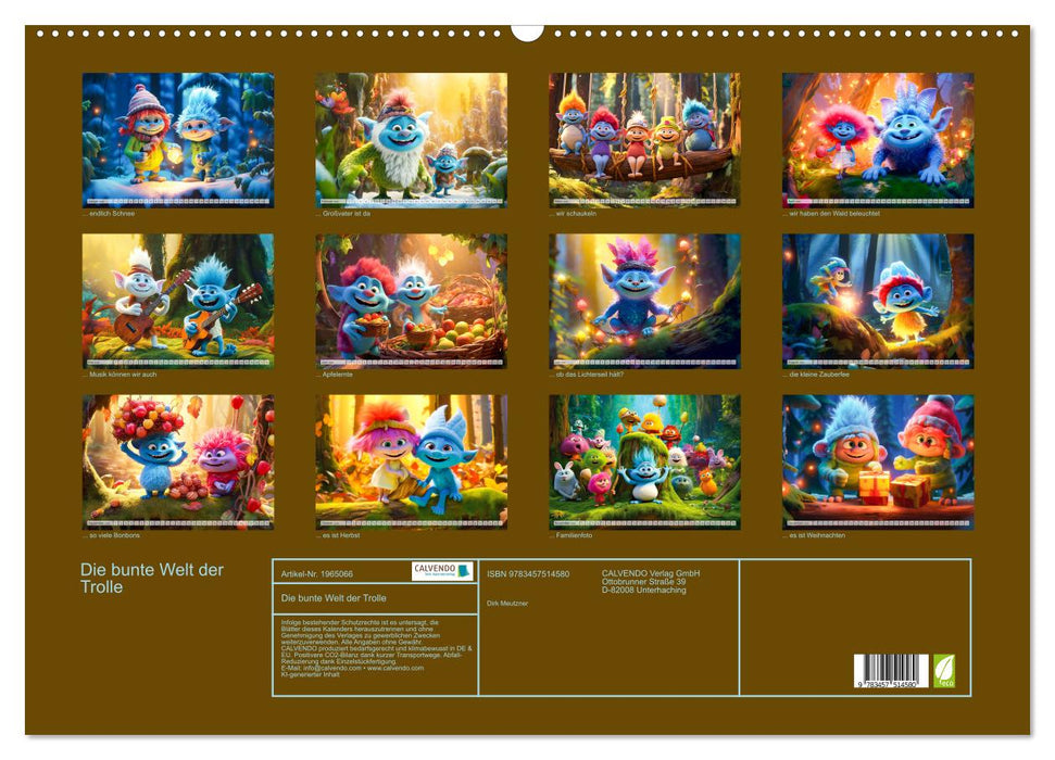 Die bunte Welt der Trolle (CALVENDO Wandkalender 2026)