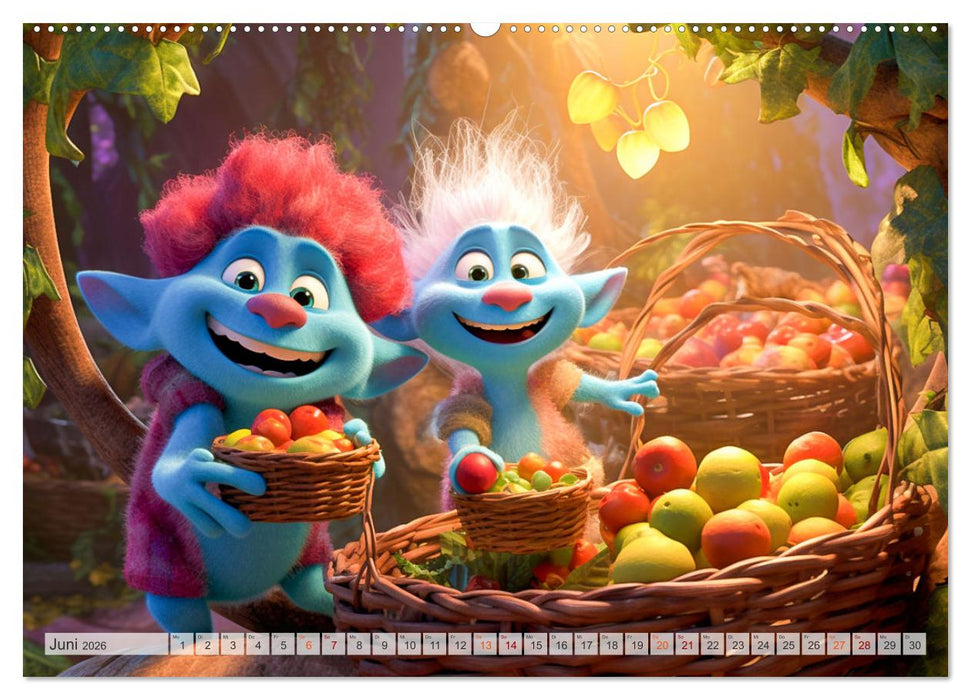 Die bunte Welt der Trolle (CALVENDO Wandkalender 2026)
