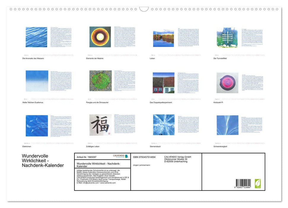 Wundervolle Wirklichkeit - Nachdenk-Kalender (CALVENDO Wandkalender 2026)
