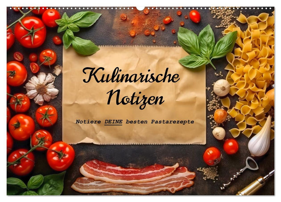 Kulinarische Notizen - Notiere deine besten Pastarezepte (CALVENDO Wandkalender 2026)