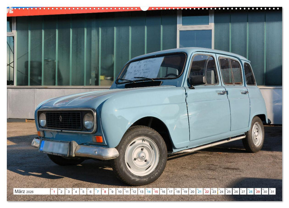 Renault 4 - Kultfahrzeug und Wegbegleiter (CALVENDO Wandkalender 2026)