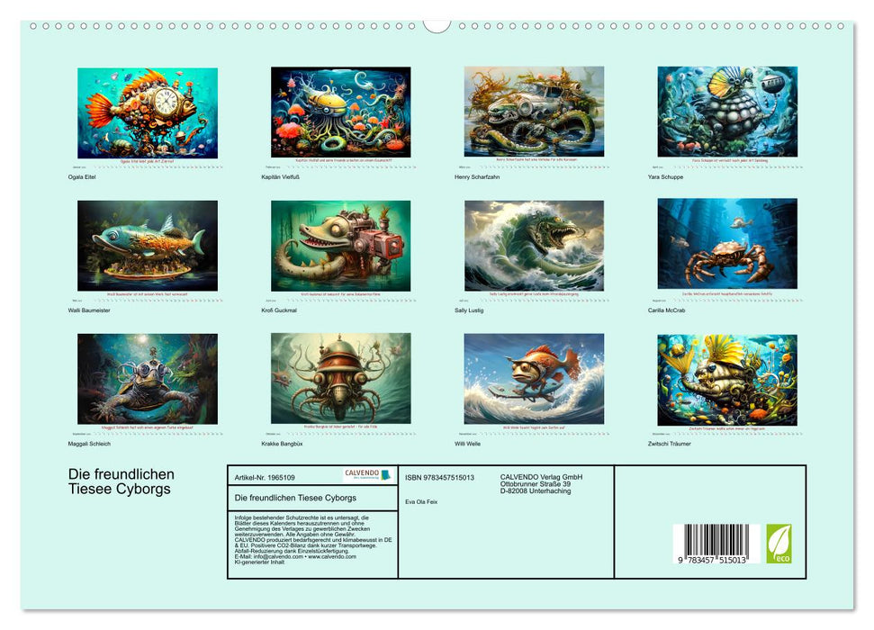 Die freundlichen Tiesee Cyborgs (CALVENDO Premium Wandkalender 2026)