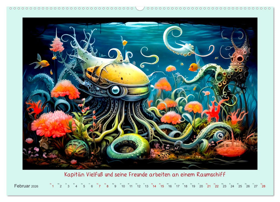 Die freundlichen Tiesee Cyborgs (CALVENDO Premium Wandkalender 2026)