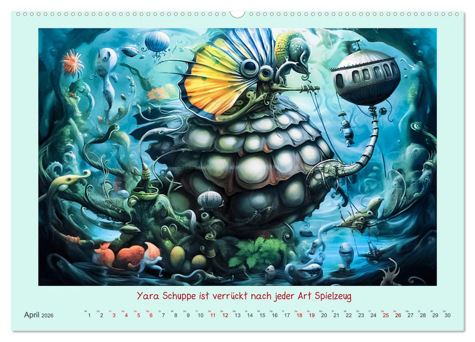 Die freundlichen Tiesee Cyborgs (CALVENDO Premium Wandkalender 2026)