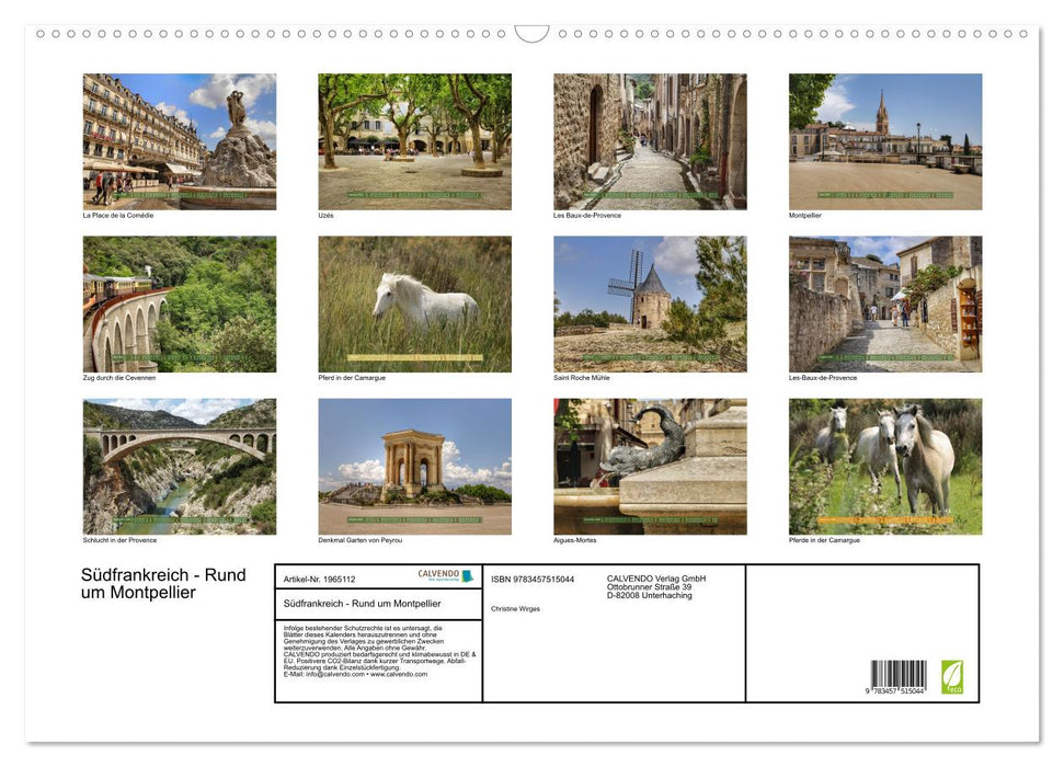 Südfrankreich - Rund um Montpellier (CALVENDO Wandkalender 2026)