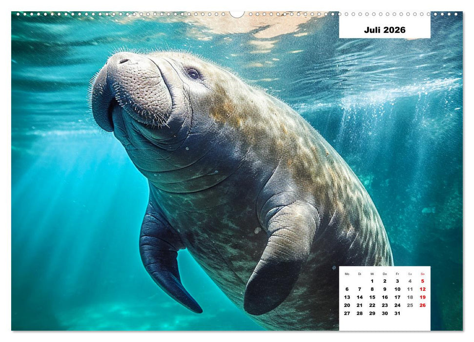 Manatees. Faszinierende Rundschwanzseekühe (CALVENDO Premium Wandkalender 2026)