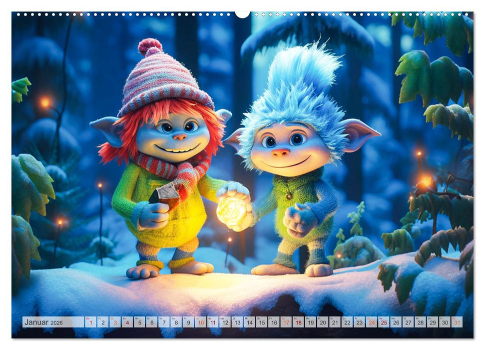 Die bunte Welt der Trolle (CALVENDO Premium Wandkalender 2026)