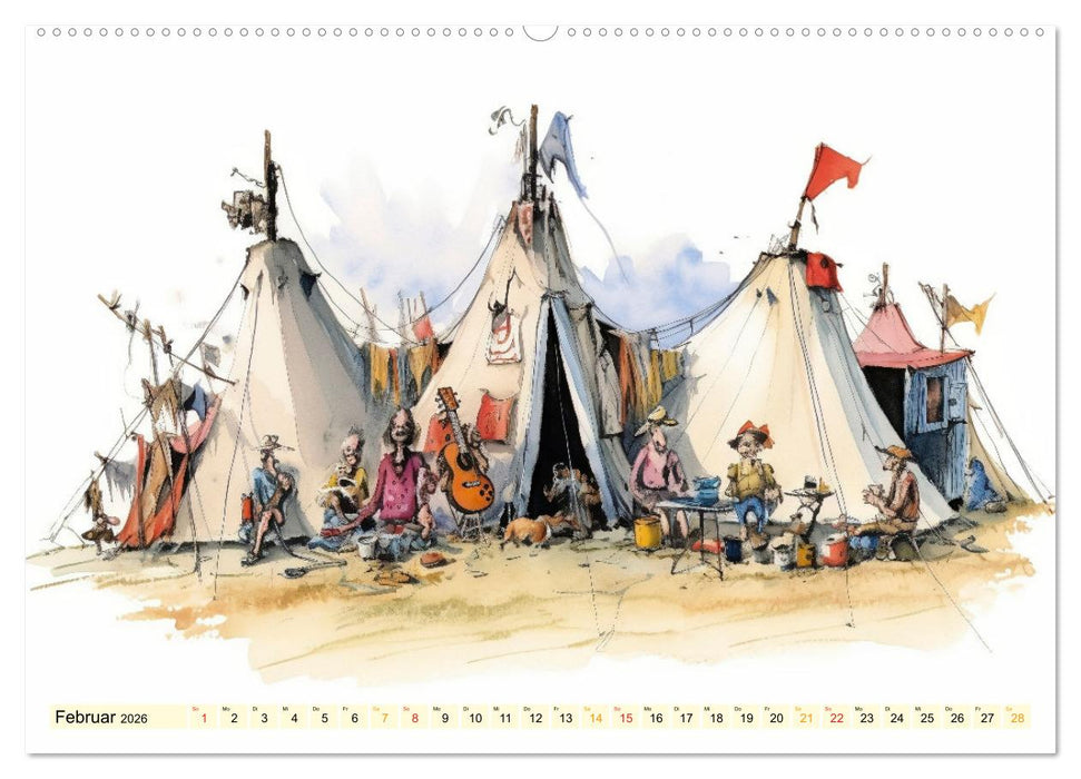 Lustiges Zelten (CALVENDO Wandkalender 2026)