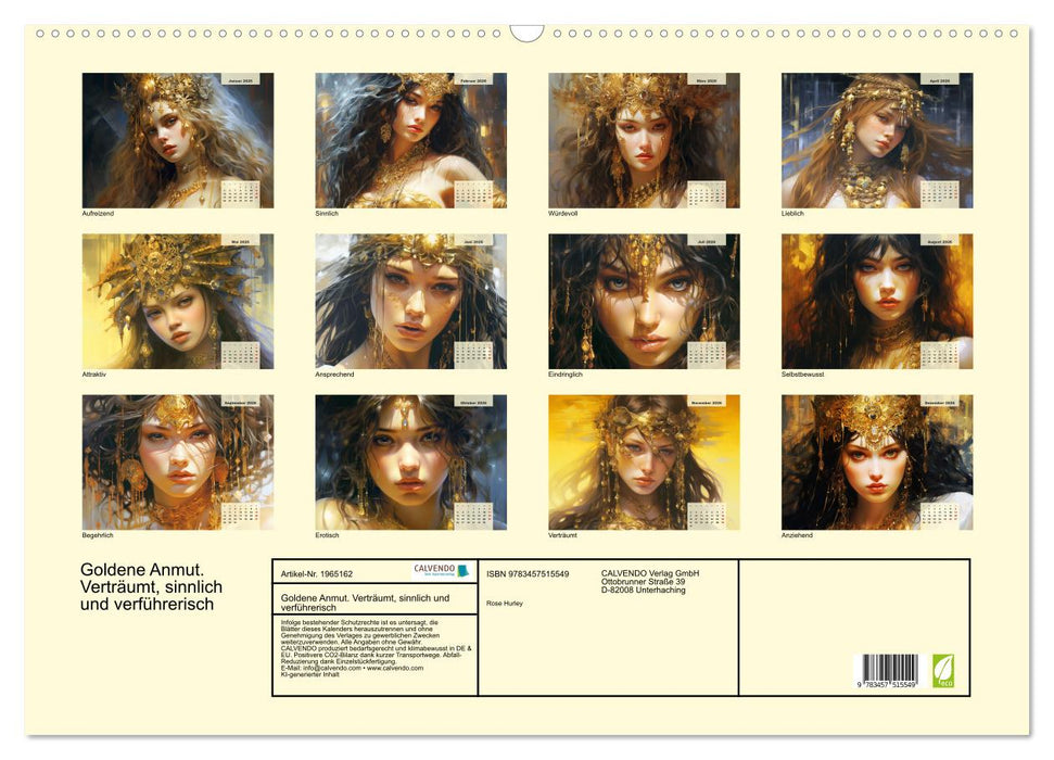 Goldene Anmut. Verträumt, sinnlich und verführerisch (CALVENDO Wandkalender 2026)