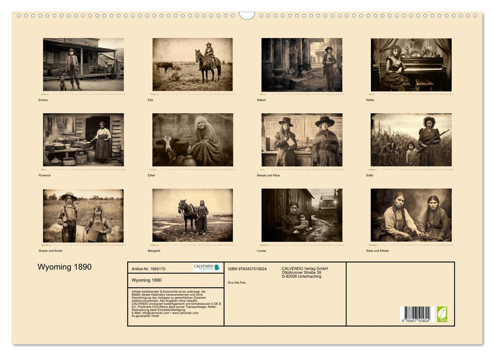 Wyoming 1890 (CALVENDO Wandkalender 2026)