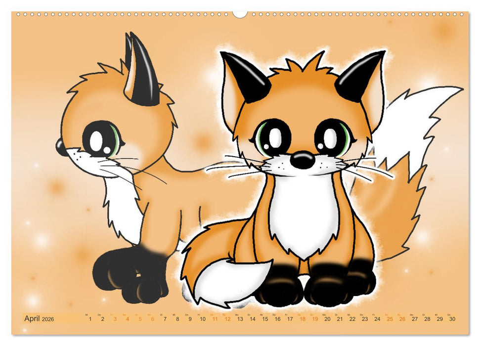 niedliche Kawaii Tiere (CALVENDO Wandkalender 2026)