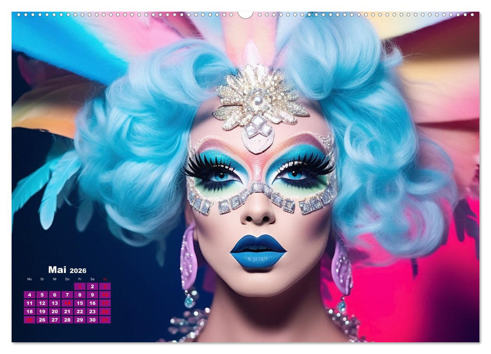 Drag Queens. Glamouröse und wunderschöne Drag-Kunst (CALVENDO Wandkalender 2026)