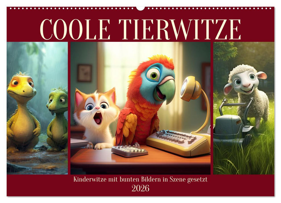 Coole Tierwitze (CALVENDO Wandkalender 2026)