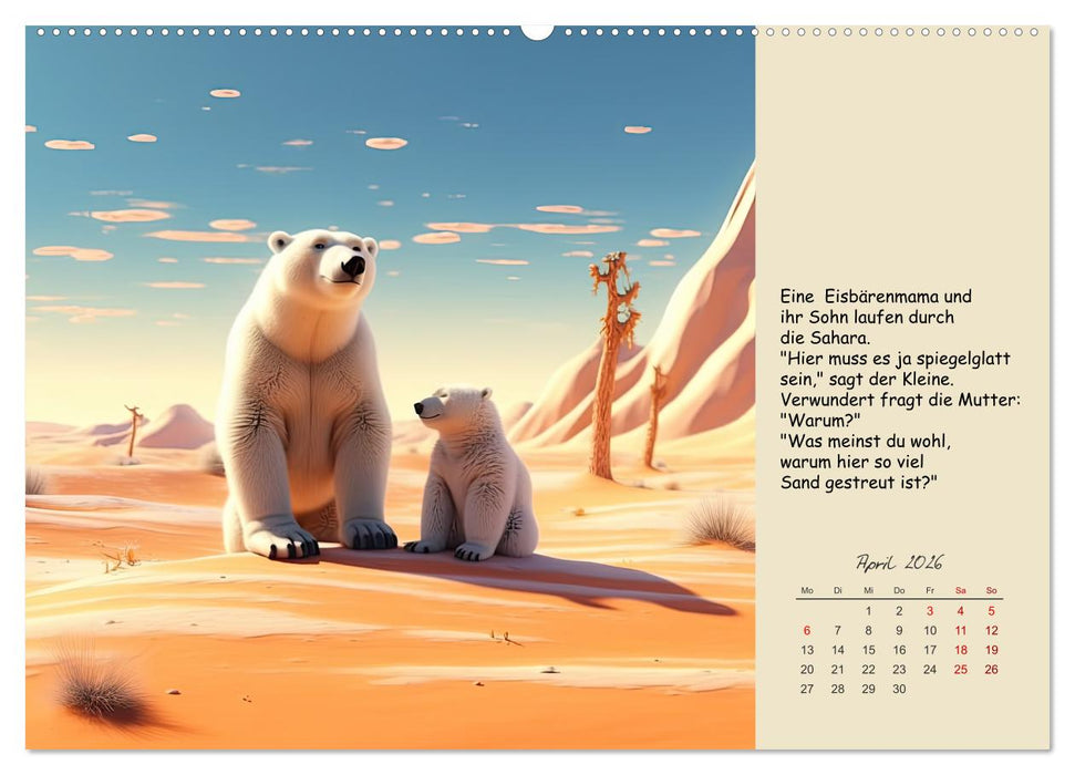 Coole Tierwitze (CALVENDO Wandkalender 2026)