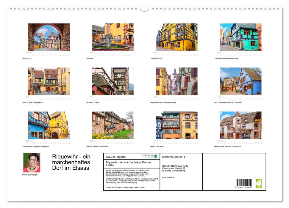 Riquewihr - ein märchenhaftes Dorf im Elsass (CALVENDO Wandkalender 2026)