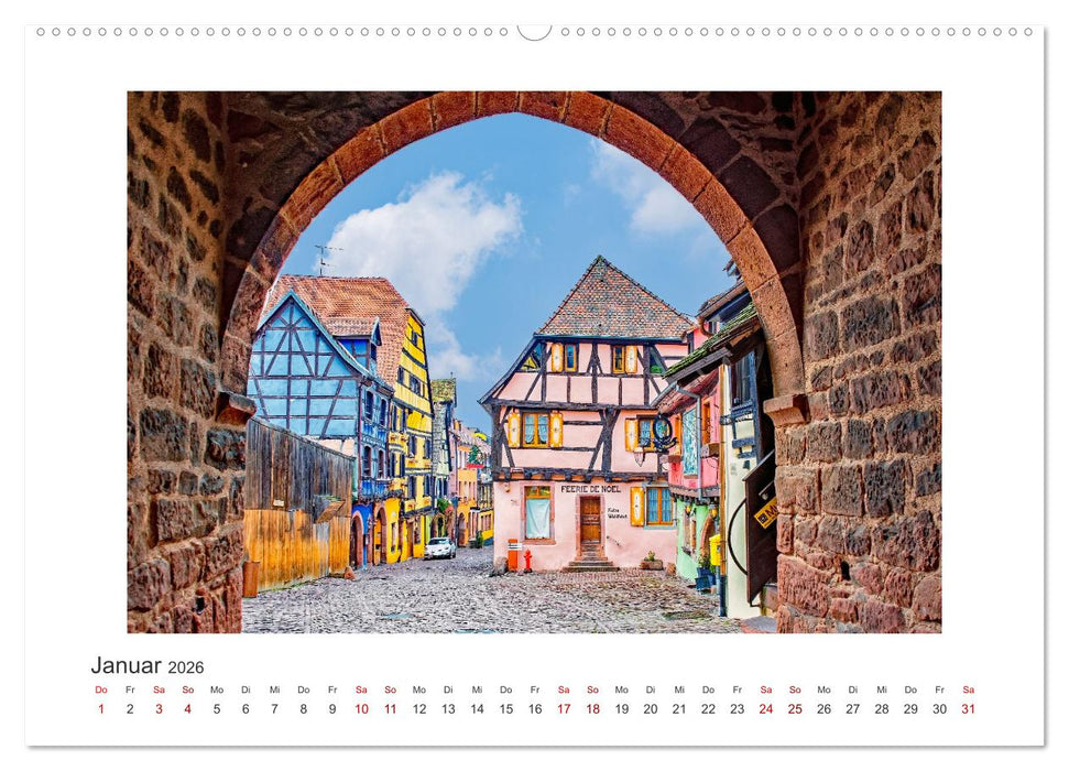 Riquewihr - ein märchenhaftes Dorf im Elsass (CALVENDO Wandkalender 2026)