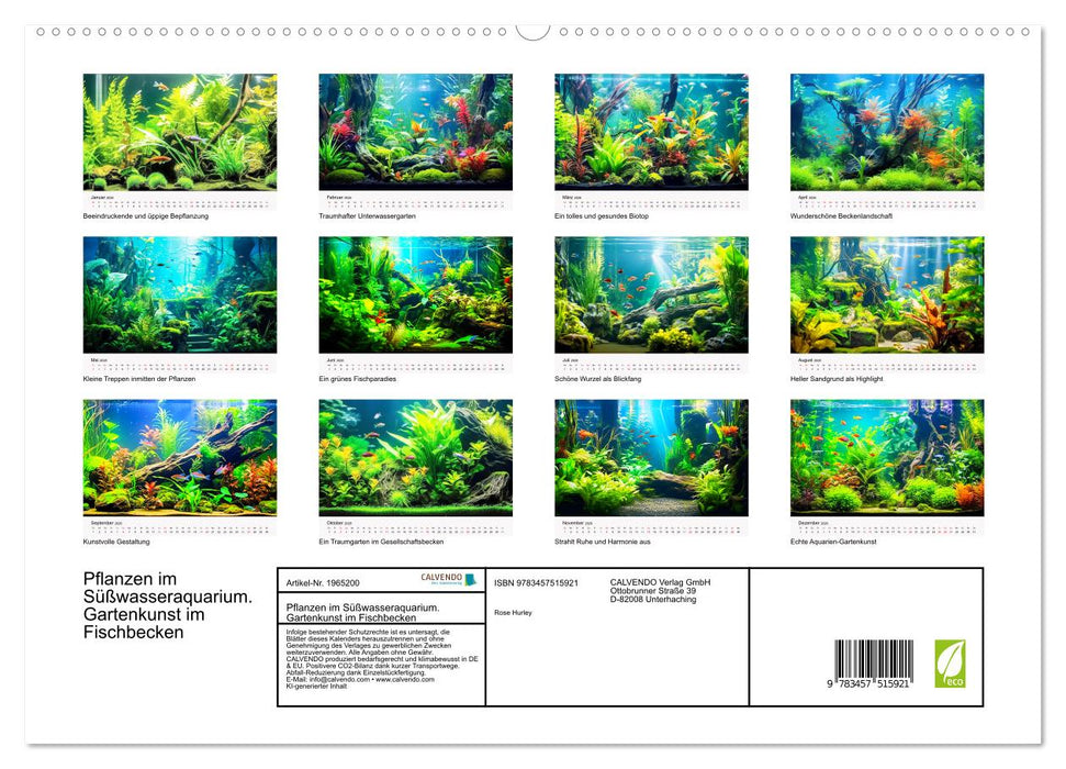 Pflanzen im Süßwasseraquarium. Gartenkunst im Fischbecken (CALVENDO Premium Wandkalender 2026)