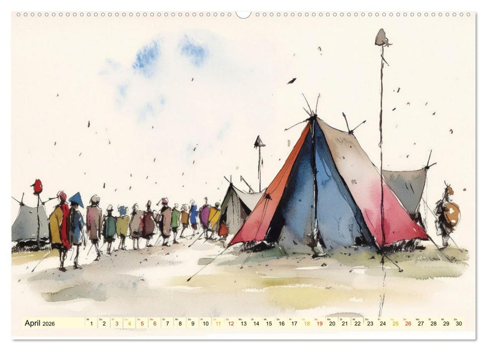 Lustiges Zelten (CALVENDO Premium Wandkalender 2026)