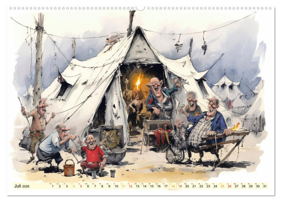 Lustiges Zelten (CALVENDO Premium Wandkalender 2026)