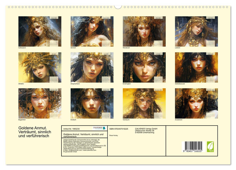 Goldene Anmut. Verträumt, sinnlich und verführerisch (CALVENDO Premium Wandkalender 2026)
