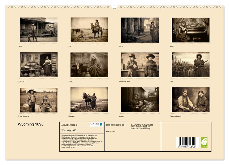 Wyoming 1890 (CALVENDO Premium Wandkalender 2026)