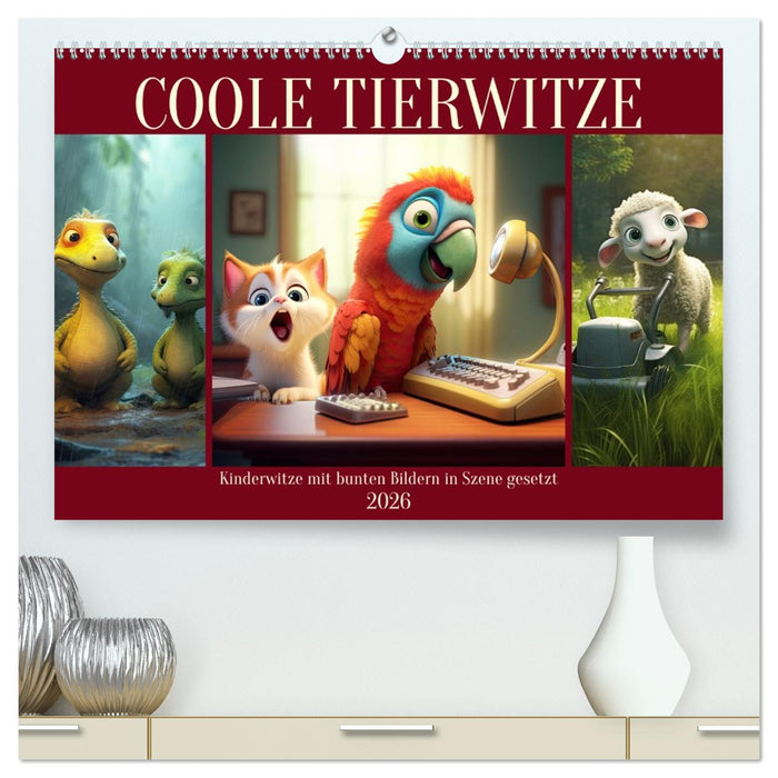 Coole Tierwitze (CALVENDO Premium Wandkalender 2026)