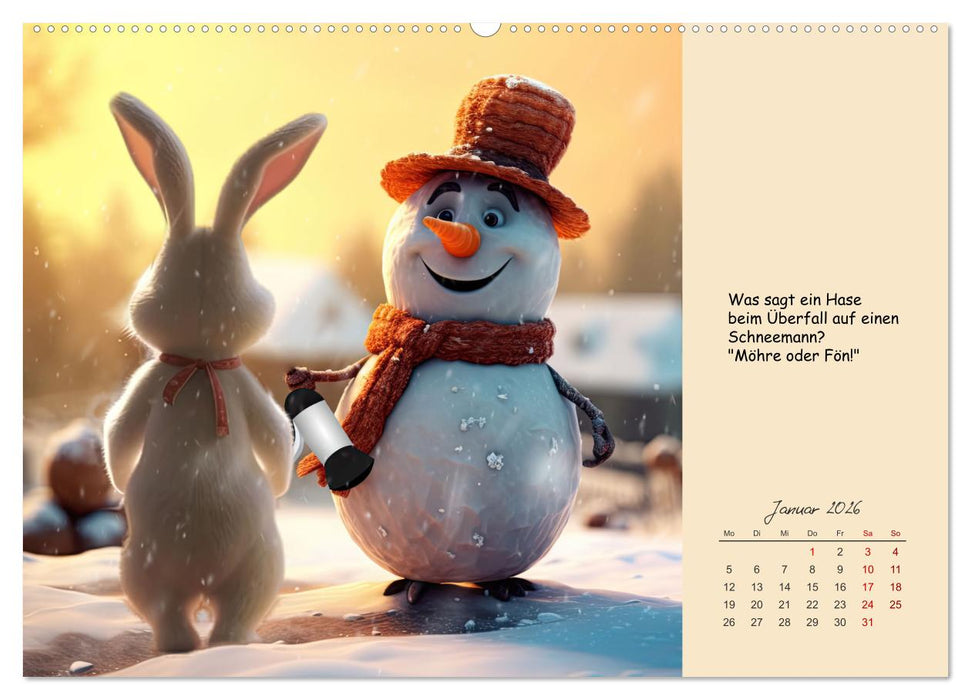 Coole Tierwitze (CALVENDO Premium Wandkalender 2026)