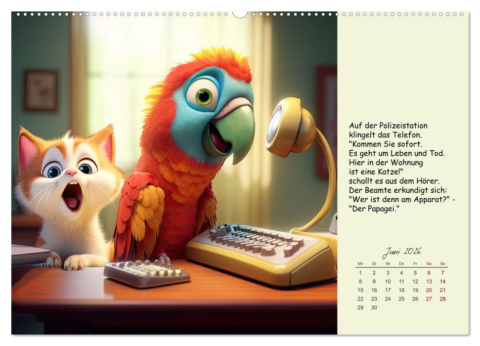 Coole Tierwitze (CALVENDO Premium Wandkalender 2026)