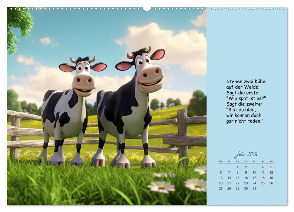 Coole Tierwitze (CALVENDO Premium Wandkalender 2026)