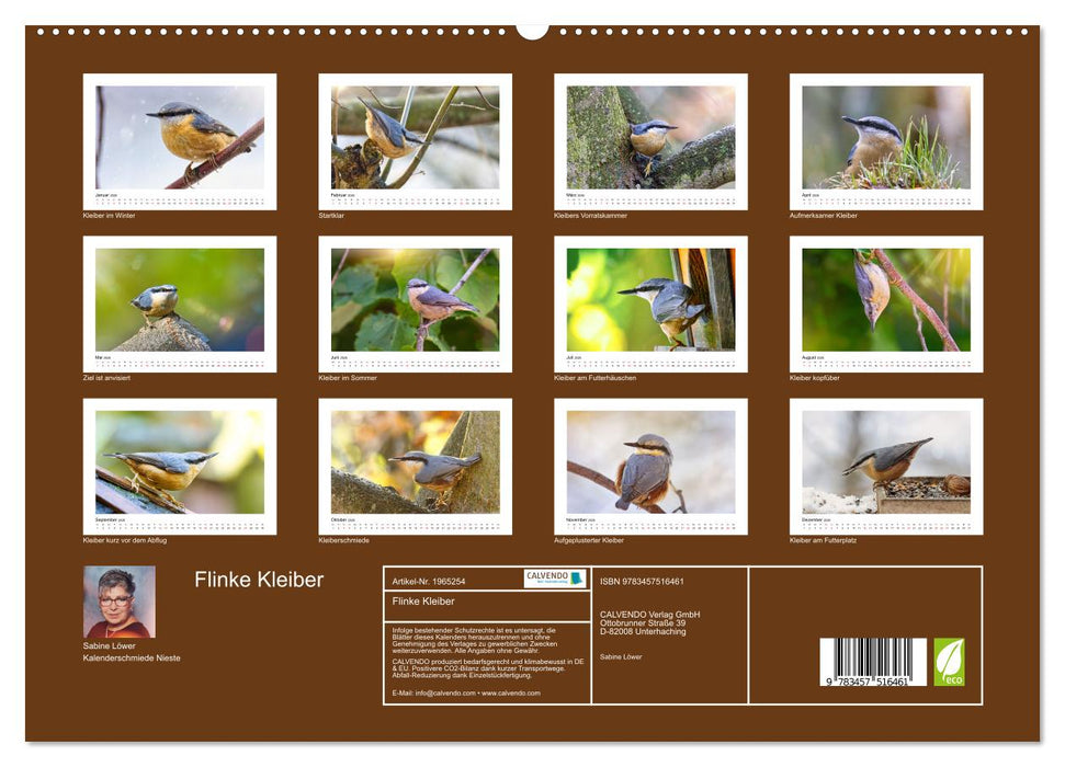 Flinke Kleiber (CALVENDO Premium Wandkalender 2026)